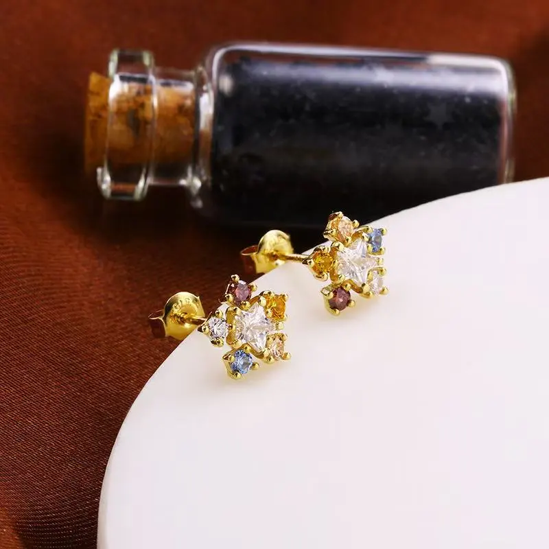 Kim Heng Hee 9K Gold Stud Earrings Women's-3