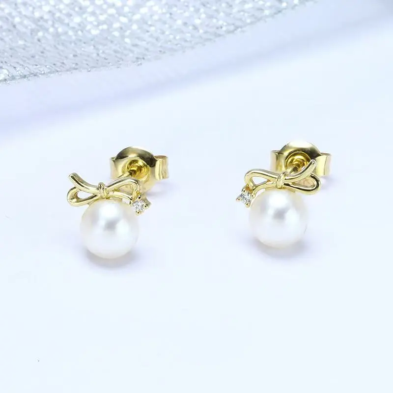 Kim Heng Hee 9K Gold Stud Earrings Women's-2