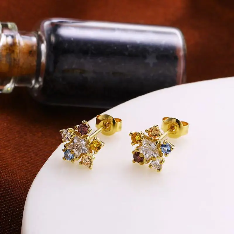 Kim Heng Hee 9K Gold Stud Earrings Women's-5