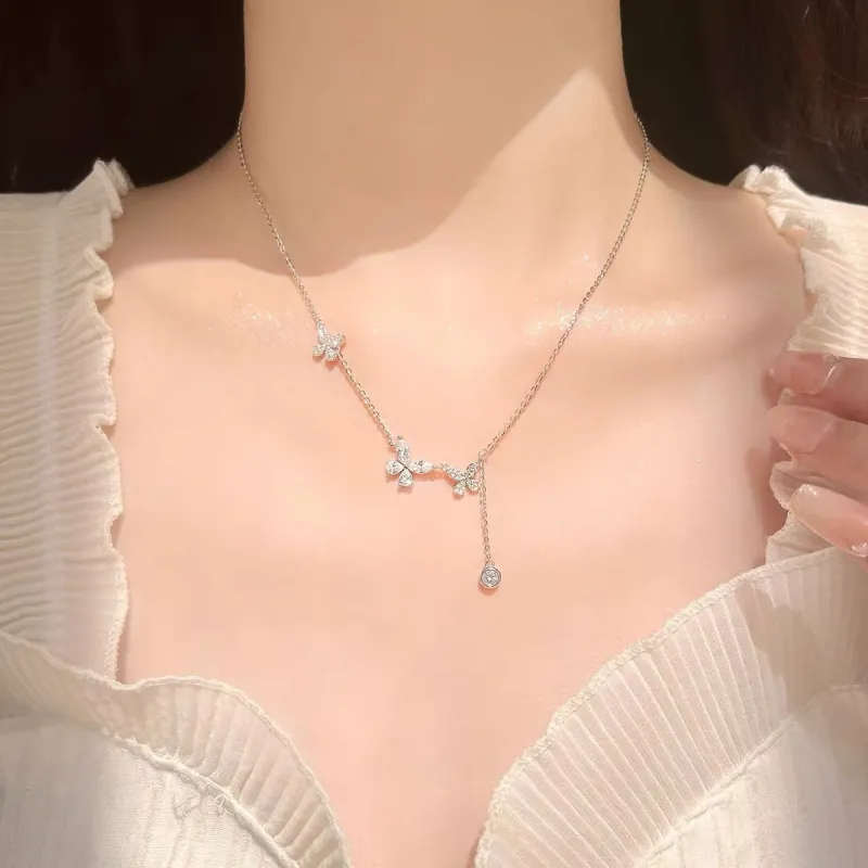 Kim Heng Hee S990 Silver Zircon Necklaces Women's-1