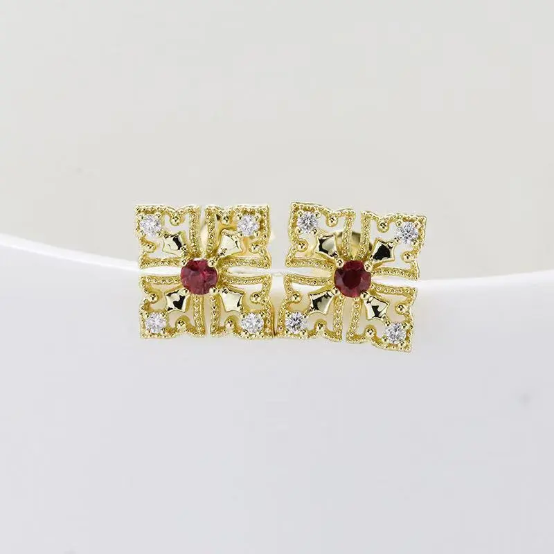 Kim Heng Hee 18K Gold Stud Earrings Women's-1