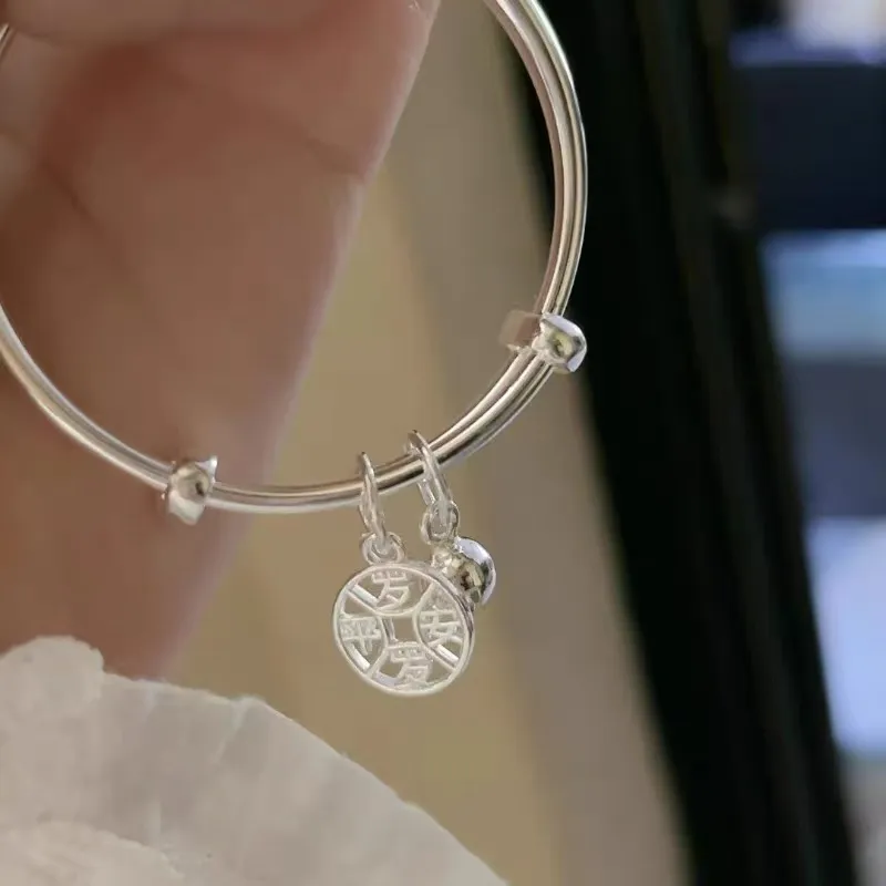 Kim Heng Hee S999 Silver Bangles Kids'-2