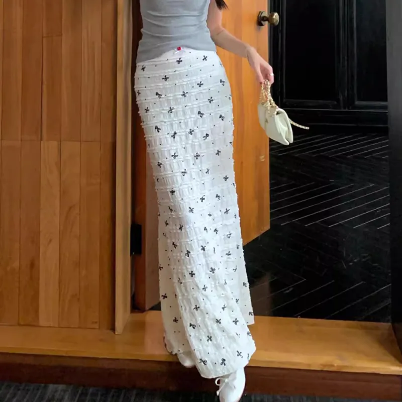 FOASIS Casual Long Skirt Women's Ecru-4