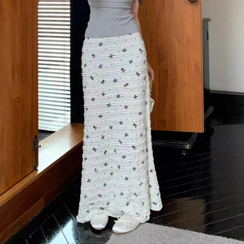 FOASIS Casual Long Skirt Women's Ecru-6