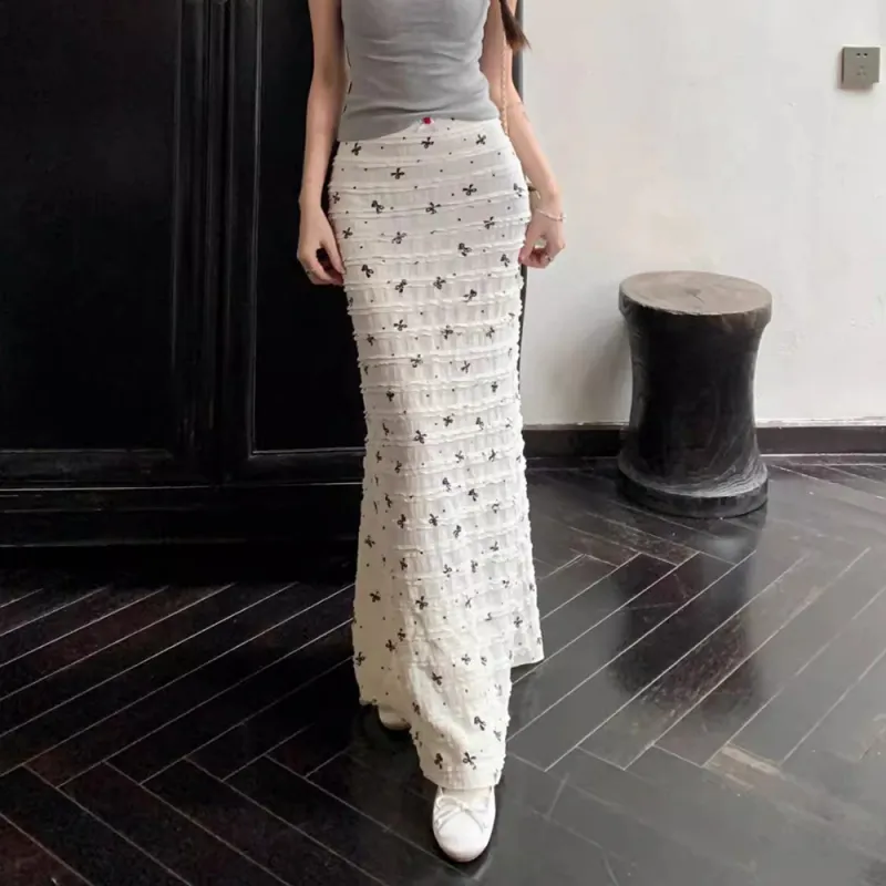FOASIS Casual Long Skirt Women's Ecru-3
