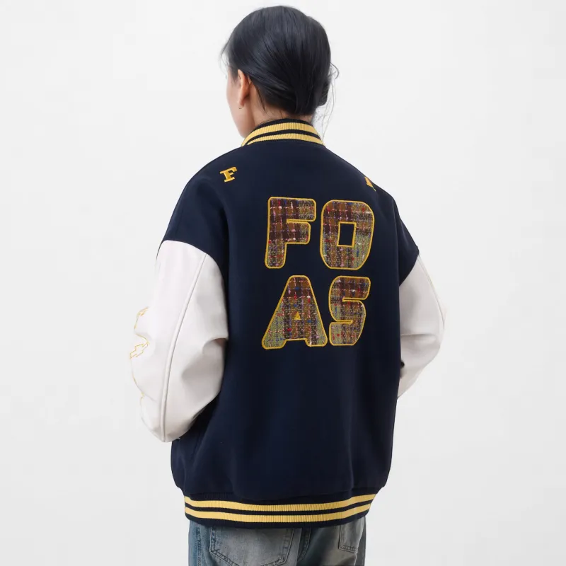 FOASIS Baseball Jacket Unisex Navy Blue-5