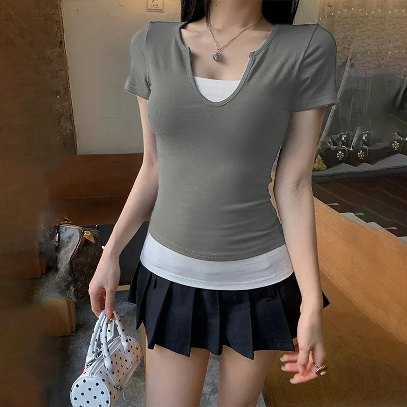 FOASIS T Shirt Women's Light Gray-2