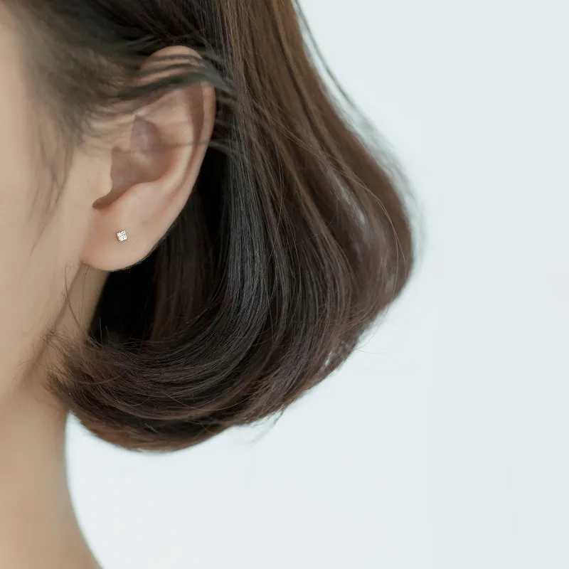 A CONG Studio S925 Silver Stud Earrings Women's-1