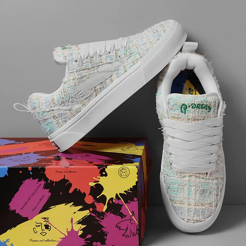 FZFA Anti Slip And Wear Resistant Height Increasing Low Top Classic Preppy Style Students Skateboard Shoes Unisex-46