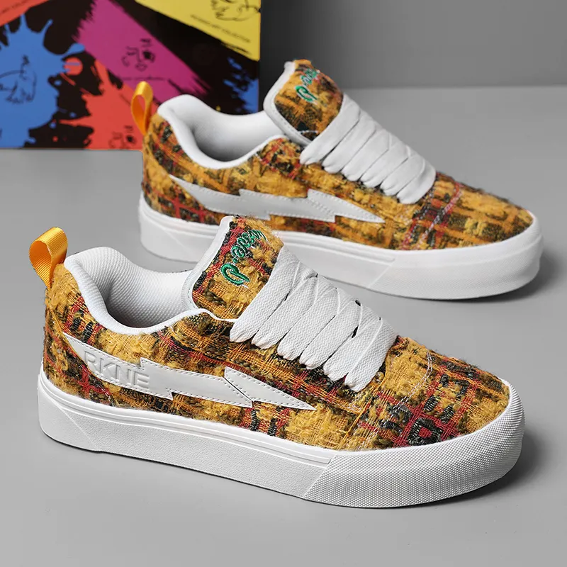FZFA Anti Slip And Wear Resistant Height Increasing Low Top Classic Preppy Style Students Skateboard Shoes Unisex-24