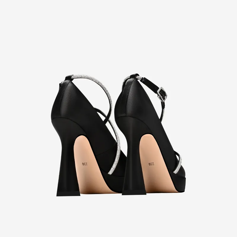Princess & Isabel Slim Heel High Heels 11cm Women's Black-3