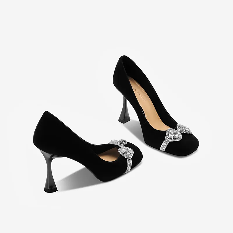 Princess & Isabel Slim Heel High Heels Women's Black-2