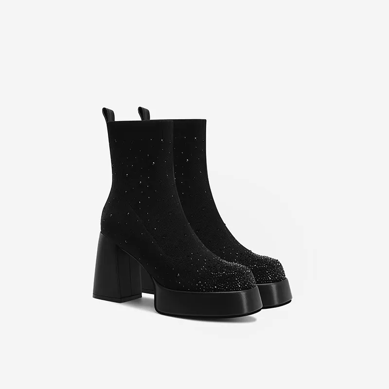 Princess & Isabel Ankle Boots 9.5cm Women's Black-3