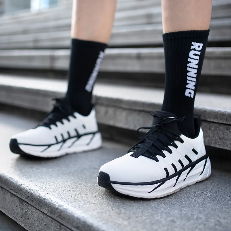 HOT POTATO R19 Cushioned Wear Resistant Breathable Slip Resistant Low Top Running Shoes Unisex Black White-6