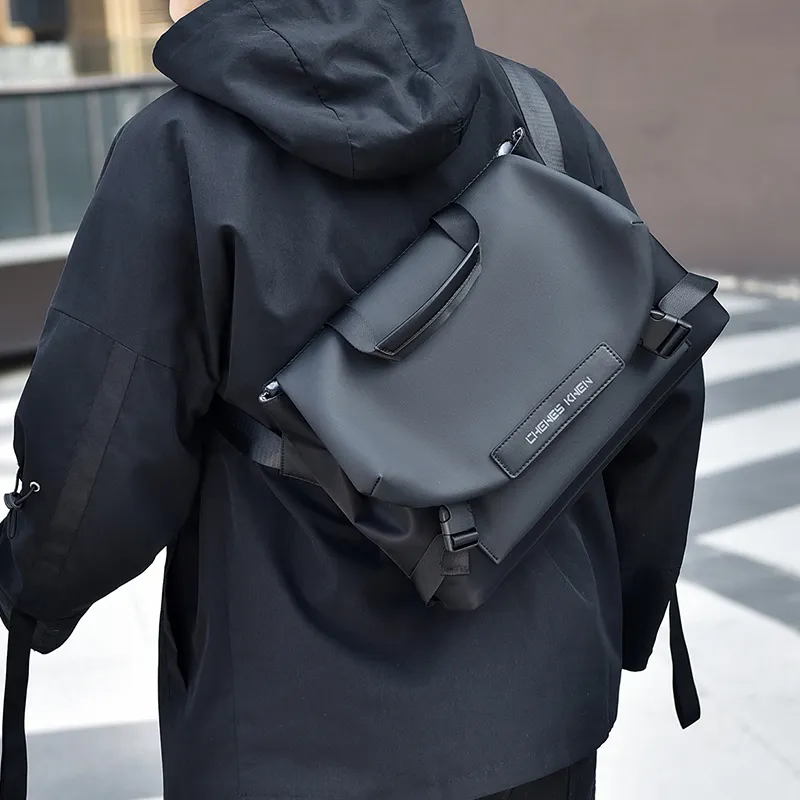 MUYKUY Oxford Crossbody Bag Backpack Shoulder Bag Handbag Unisex Black-6