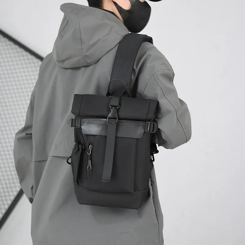 MUYKUY Water Resistant Oxford Crossbody Bag Shoulder Bag Unisex Black-7