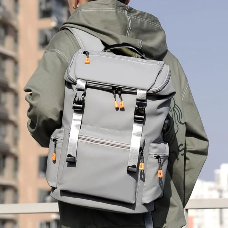 MUYKUY Nylon Laptop Bag Regular Unisex Black/Gray-2