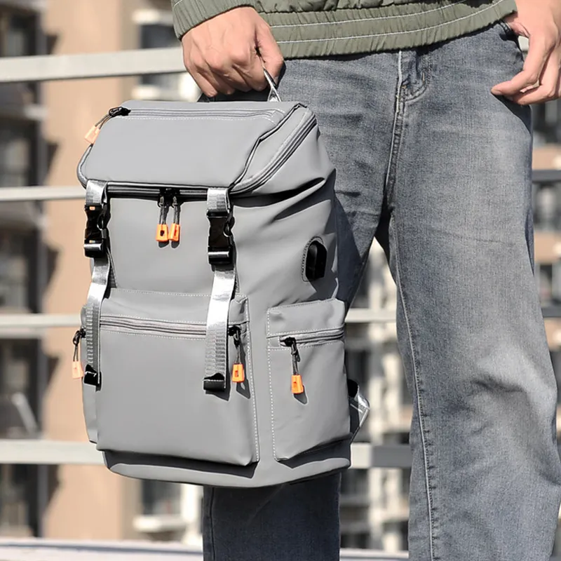 MUYKUY Nylon Laptop Bag Regular Unisex Black/Gray-1