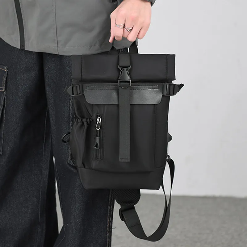 MUYKUY Water Resistant Oxford Crossbody Bag Shoulder Bag Unisex Black-10