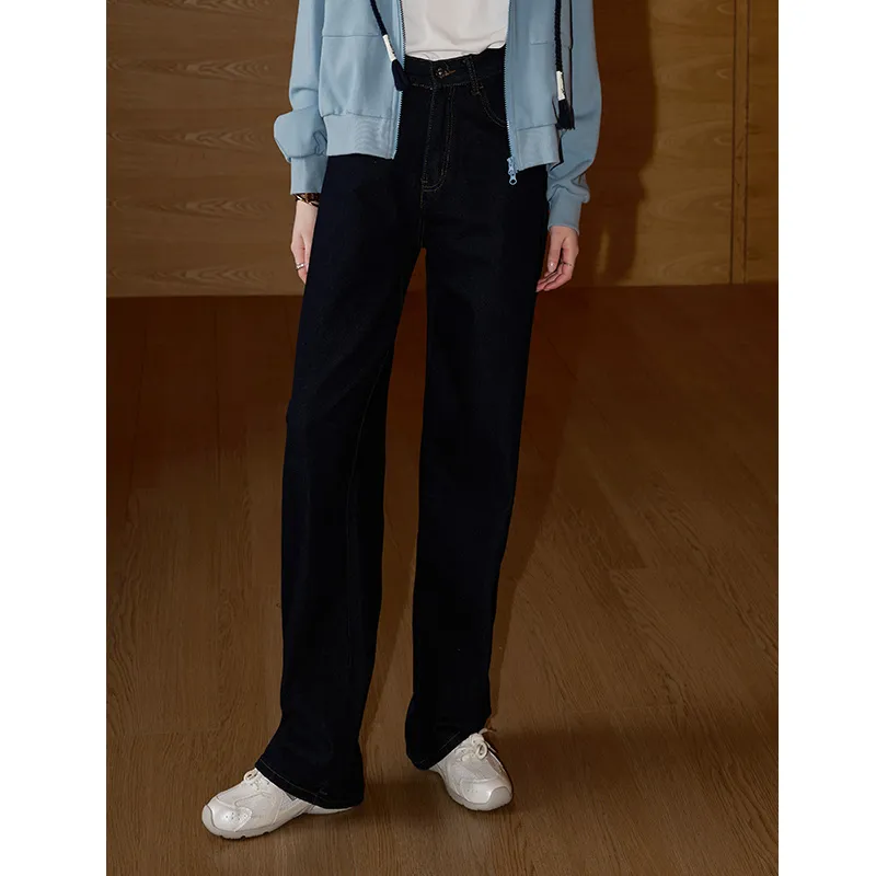 KUHNMARVIN Jeans Women's Blue Slimming Wide Leg Jeans/High Rise Slimming Straight Fit Pants/American Vintage Loose Fit Versatile Casual Pants-2
