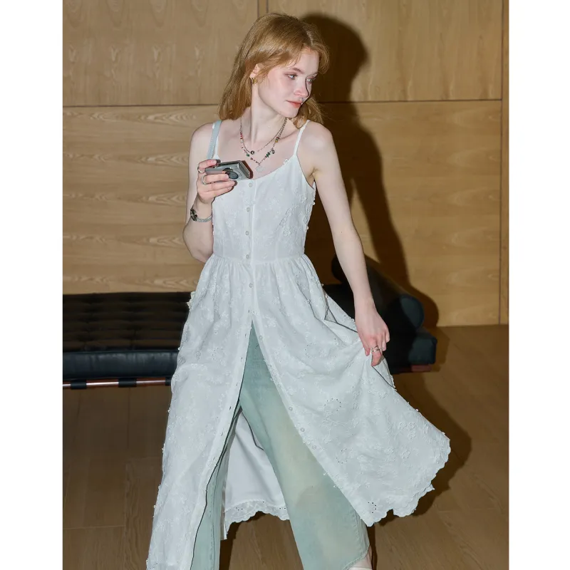 KUHNMARVIN Slip Dresses Women's White-5