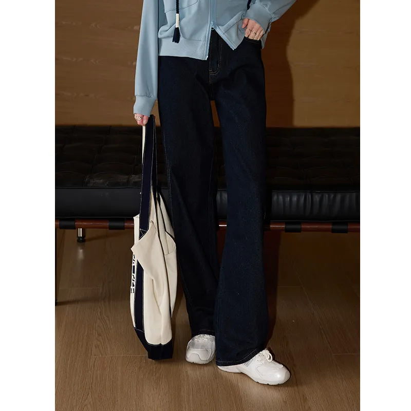 KUHNMARVIN Jeans Women's Blue Slimming Wide Leg Jeans/High Rise Slimming Straight Fit Pants/American Vintage Loose Fit Versatile Casual Pants-5