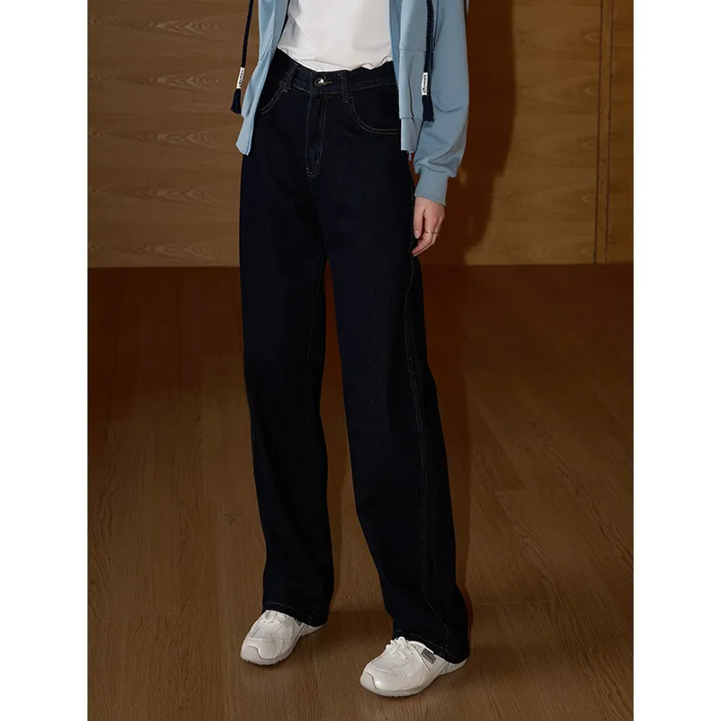 KUHNMARVIN Jeans Women's Blue Slimming Wide Leg Jeans/High Rise Slimming Straight Fit Pants/American Vintage Loose Fit Versatile Casual Pants-1