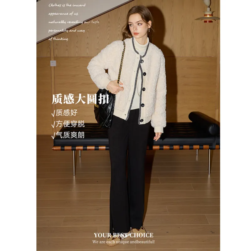 KUHNMARVIN Velvet feel Coat Women's White-3