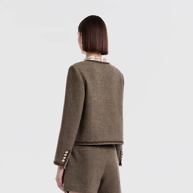 GOELIA Cropped Coats Women's 86Y Coffee-2