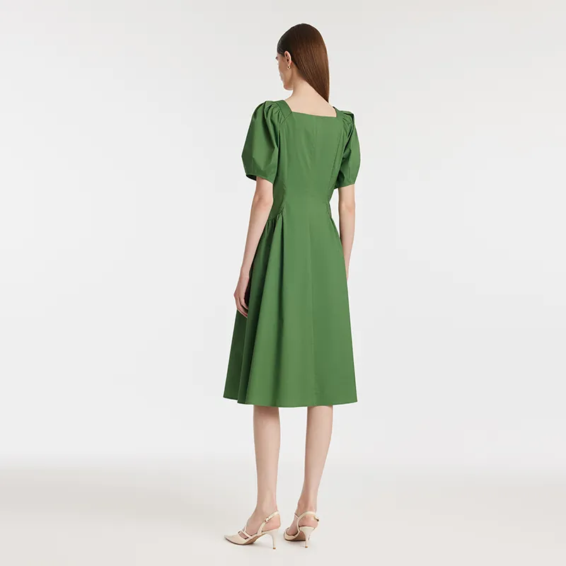 GOELIA Short Sleeved Dress Women's Forest Green-2