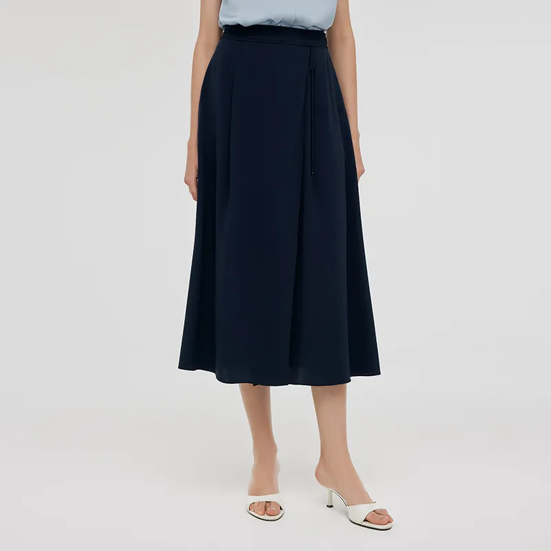 GOELIA Casual Long Skirt Women's Dark Royal Blue-3