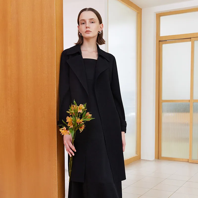 GOELIA Trench Coat Women's Black-5