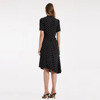 GOELIA Short Sleeved Dresses Women's Black With Print