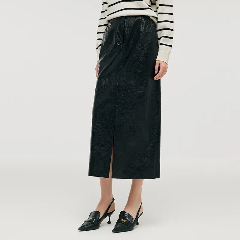 GOELIA Casual Long Skirt Women's Black-2