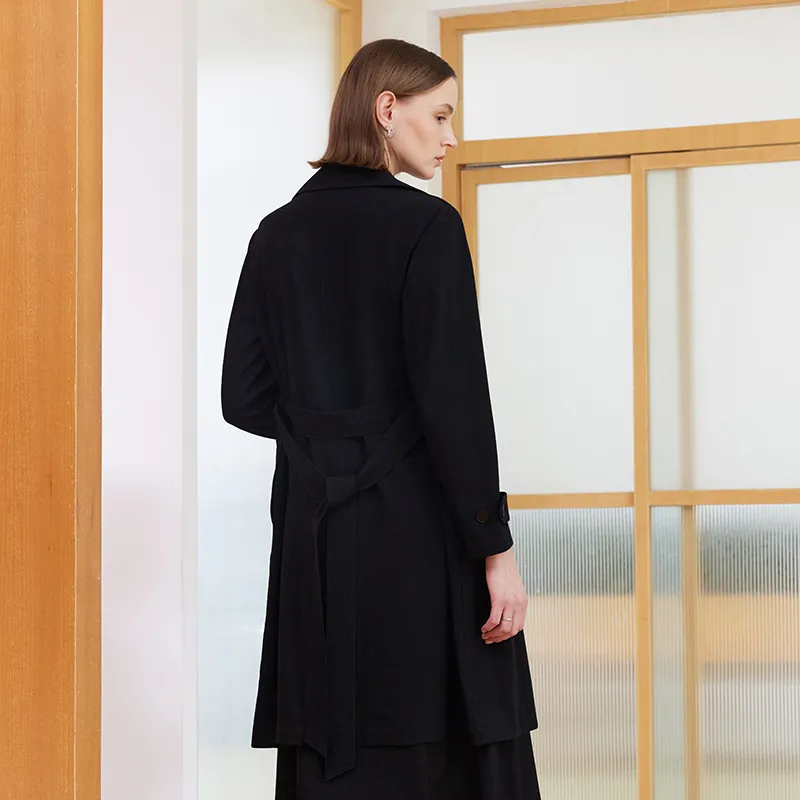 GOELIA Trench Coat Women's Black-4