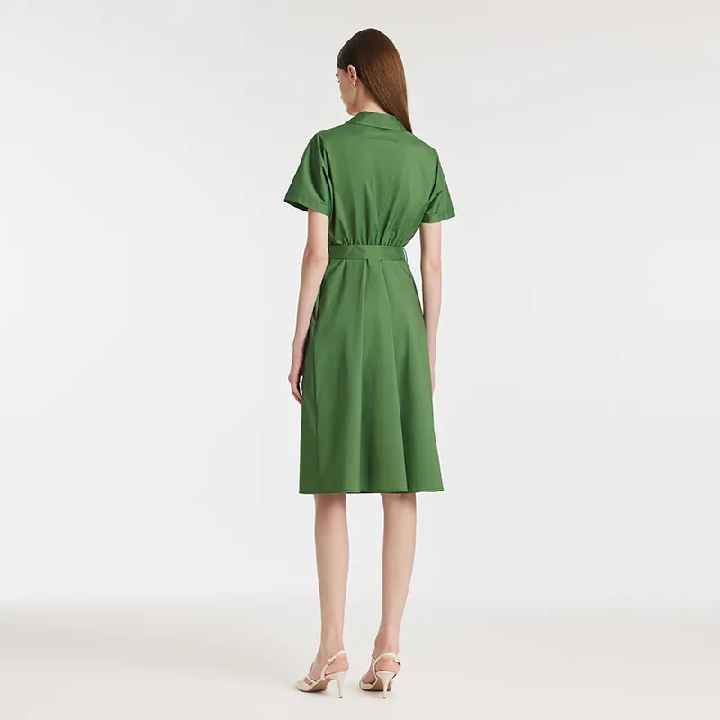 GOELIA Short Sleeved Dress Women's Forest Green-2