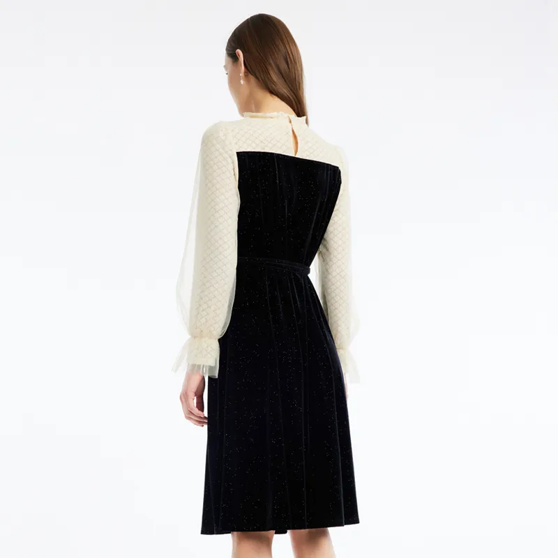 GOELIA Long Sleeved Dress Women's Black-2