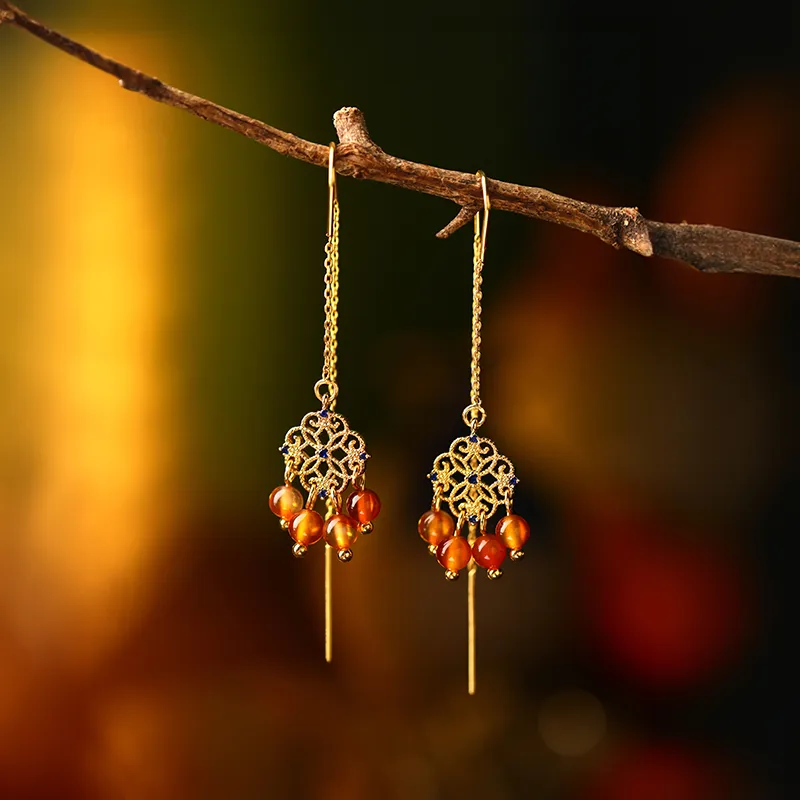 Phoenix Nirvana Alloy Part Drop Earrings Women's-3
