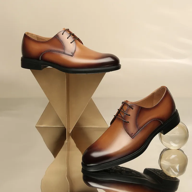 CROWN Dress Shoes Men's Yellow Brown-6