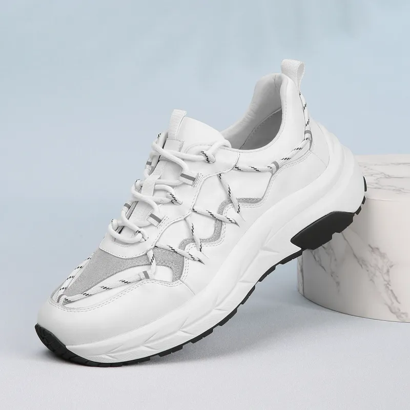 CROWN Running Shoes Men's White One Yard Larger-5