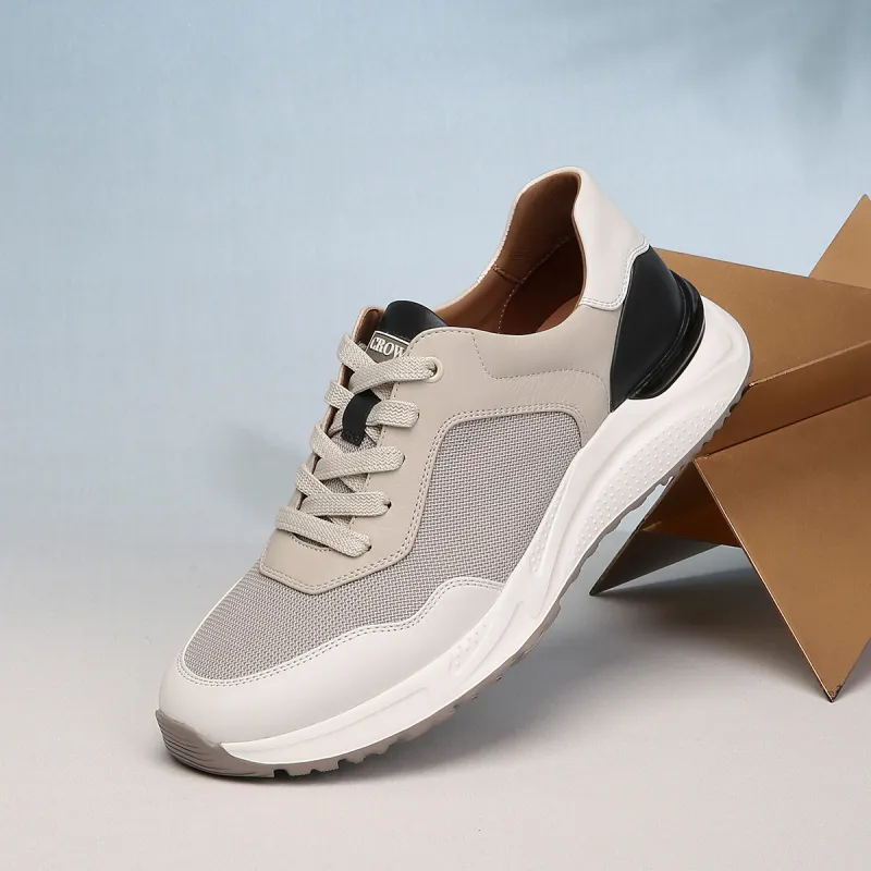 CROWN Low Top Casual Shoes Men's White One Yard Larger-5