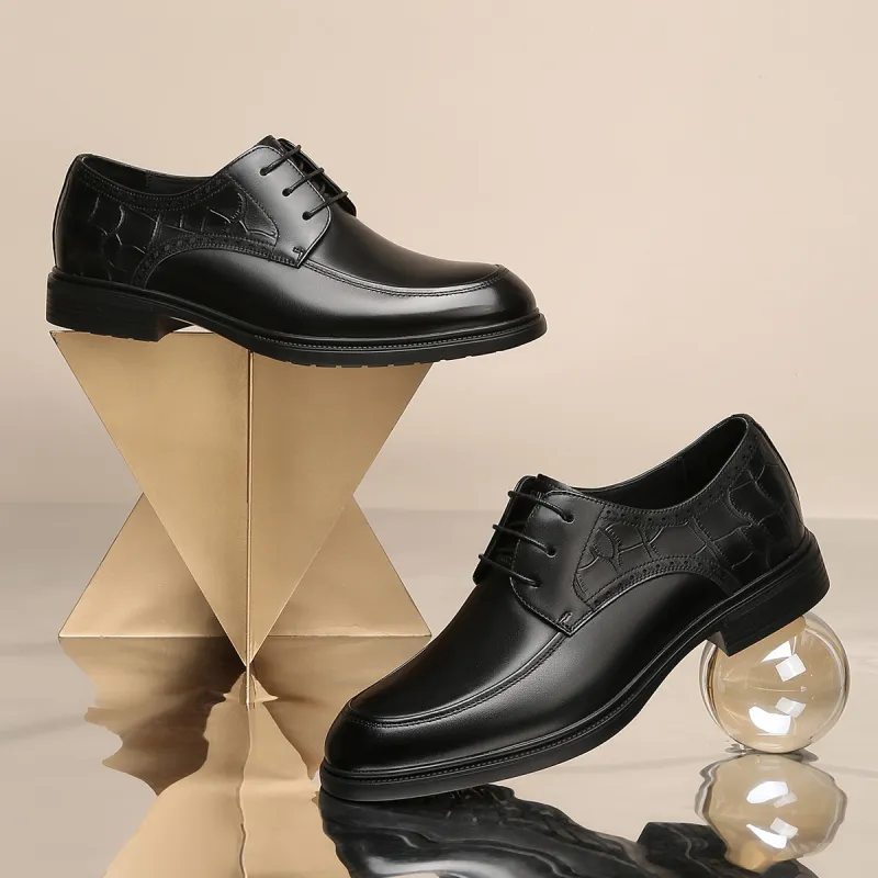 CROWN Dress Shoes Men Low Top Black-5