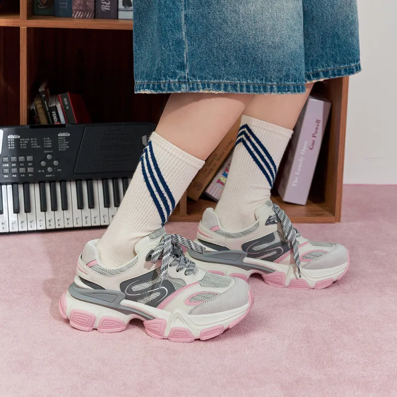 MASOOMAKE Breathable Height Increasing Low Top Chunky Sneakers Women's-22