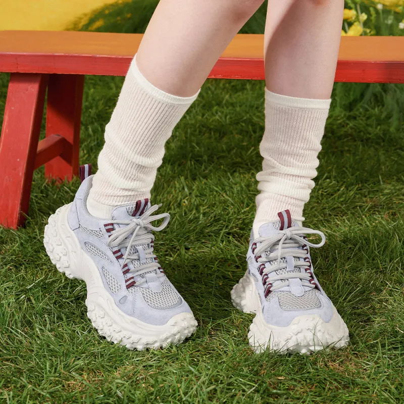 MASOOMAKE Breathable Lightweight Height Increasing Low Top Chunky Sneakers Women's-26