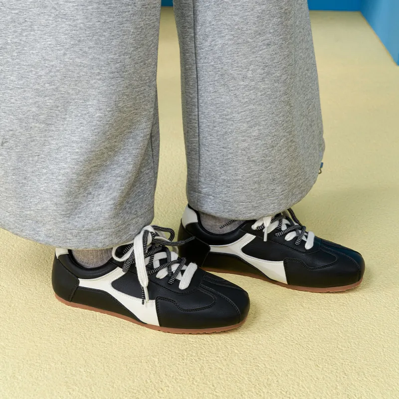 MASOOMAKE German Army Trainers Lightweight Low Top Casual Shoes Women's-5