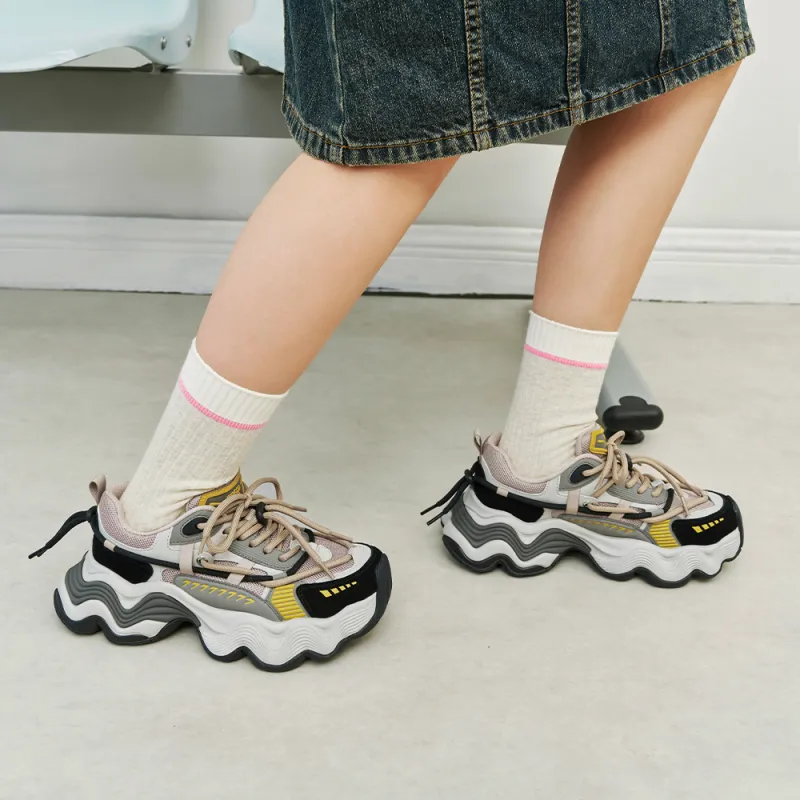 MASOOMAKE Breathable Height Increase Chunky Sneakers Women's-39