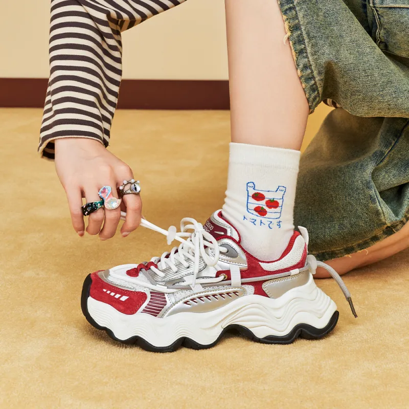 MASOOMAKE Breathable Height Increase Chunky Sneakers Women's-6