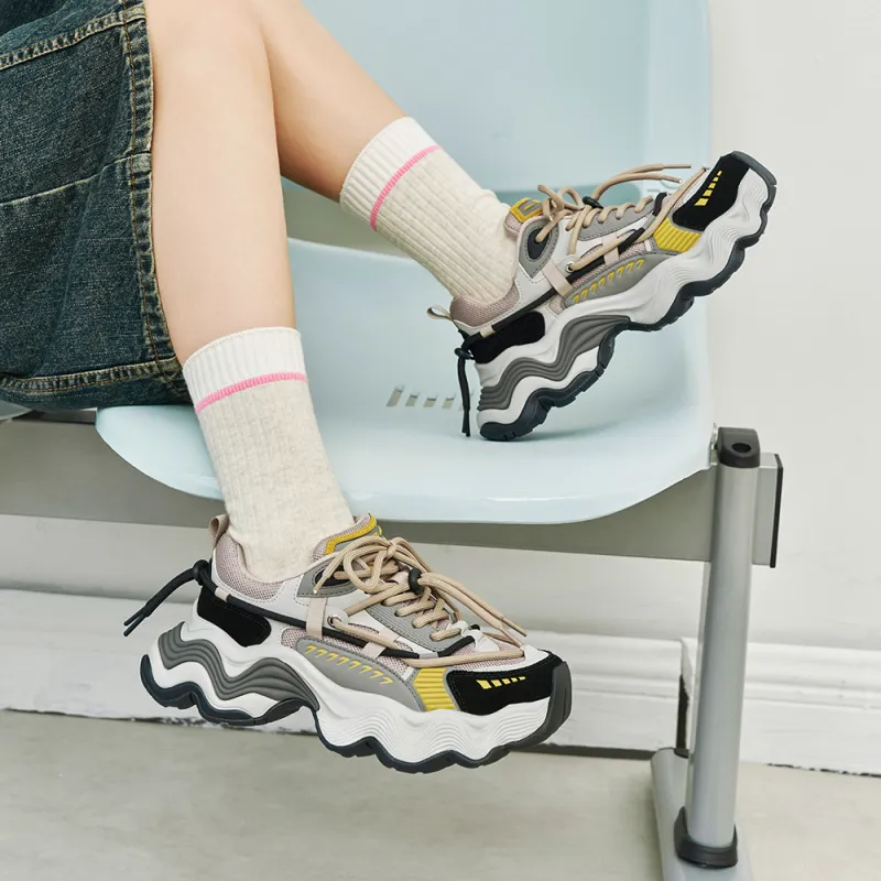 MASOOMAKE Breathable Height Increase Chunky Sneakers Women's-37