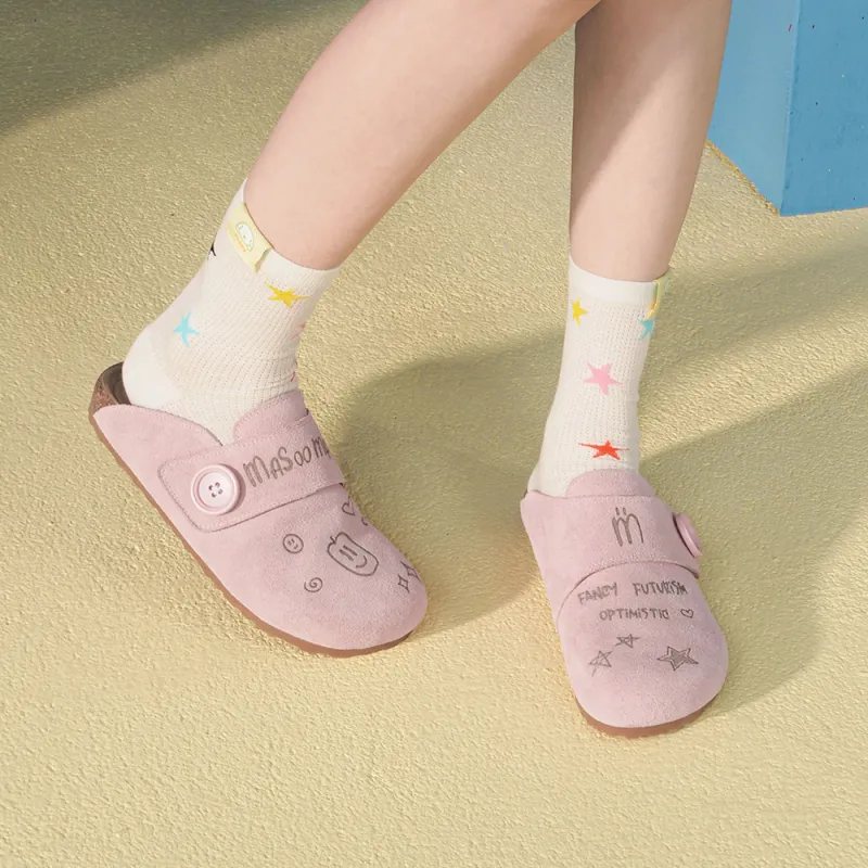 MASOOMAKE Rubber Sole Embroidery Closed Toe Slippers Women's-34