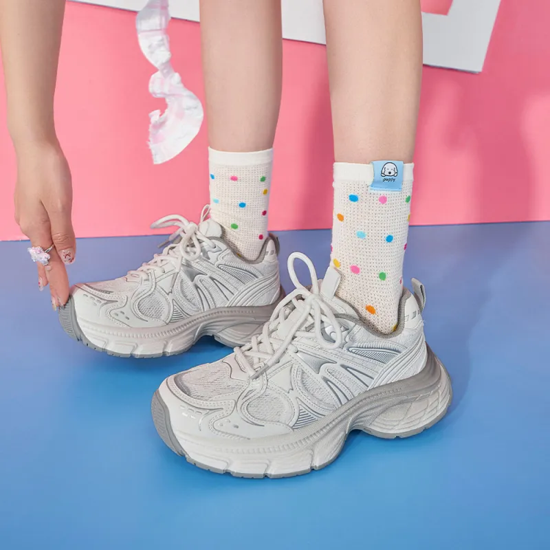 MASOOMAKE Breathable Lightweight Height Increasing Low Top Chunky Sneakers Women's-11